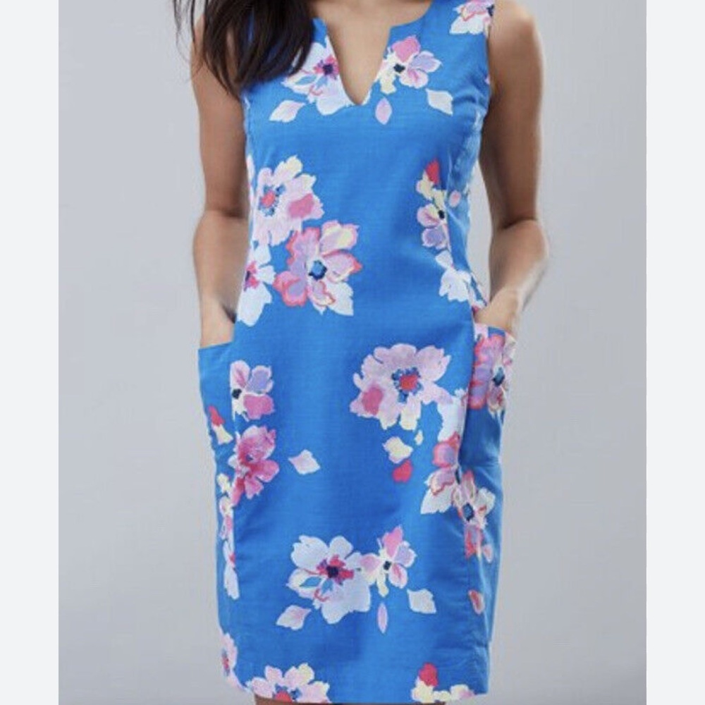 Joules Blue Floral Midi Dress - Picture 3 of 8
